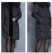 Sieviešu elegants korejiešu stila ziemas mētelis